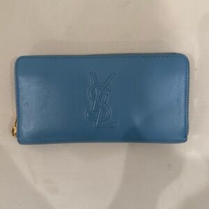 Yves Saint Laurent Blue Leather Long Wallet